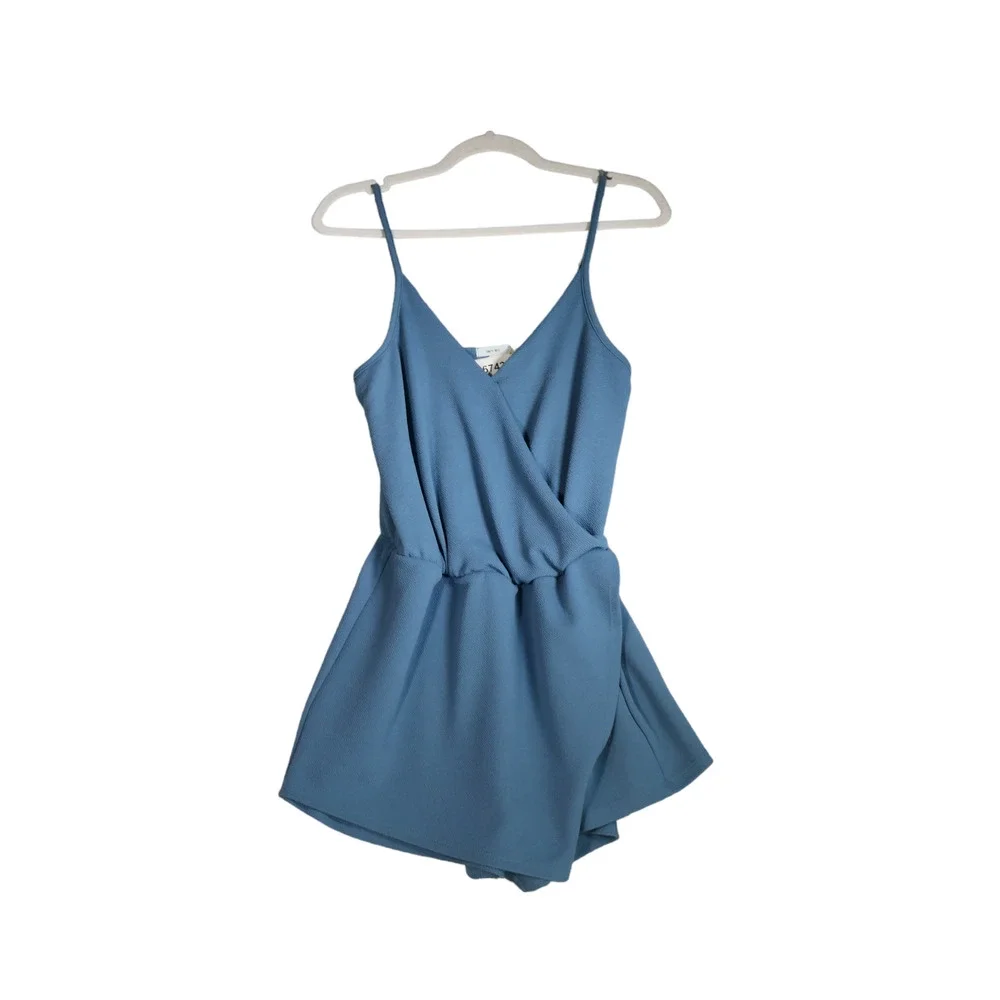 Kimchi Blue Anthropologie Romper Womens Small Blue Stretch Textured Boho - Picture 6 of 13